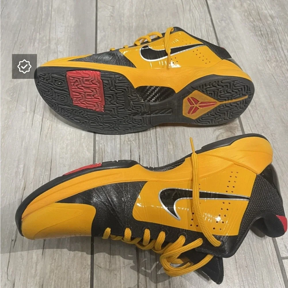 Bruce Lee Yellow and Black Athletic Sneakers - Picture 3 of 4
